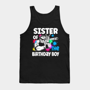 Sister Of The Birthday Boy Paintball Sport Family Matching Tank Top